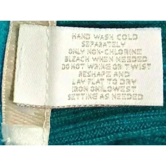 Chicos 2 sweater long sleeve cowl neck cotton blend aqua - Picture 7 of 7